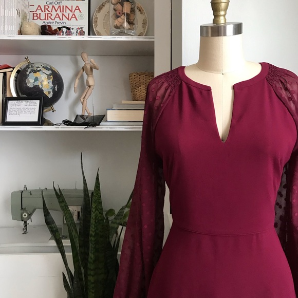 Ann Taylor Dresses & Skirts - Ann Taylor • Sheer Sleeve A-Line Dress